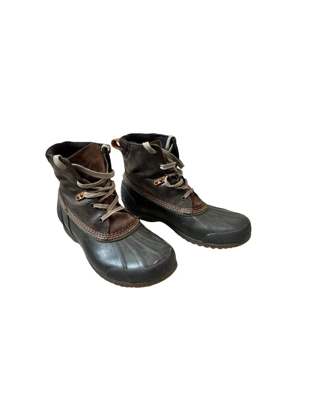 Sorel Mens 11.5 EU 44.5 Ankeny Waterproof Duck Boots Brown Leather